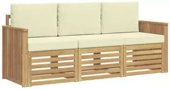 vidaXL Sofagarnitur Massivholz Akazie, 3-teilig (3391310)