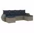 vidaXL Gartensofa-Set 6-teilig mit Kissen, grau, Polyrattan (3221720)
