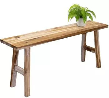 Spetebo Blumenbank Teakholz natur, rechteckig, 100x42cm (48033)