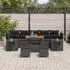 vidaXL Gartensofa-Set mit Kissen, Poly-Rattan, schwarz (3363679)