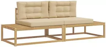 vidaXL Outdoor-Sofagarnitur weiß, Polyester, 230,5x83x73cm (3386992)