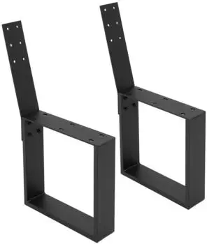 ML-Design Bankbeine mit Rückenlehne, Stahl, 40x78,5cm, 2 Stück, schwarz (490001073)