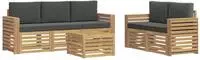 Outdoor-sofagarnitur 6 Stk. Wei&szlig; Und Anthrazit Polyester Vidaxl