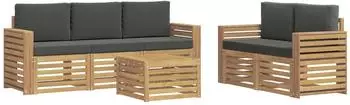vidaXL Sofagarnitur Akazienholz massiv, 6-teilig (3391402)