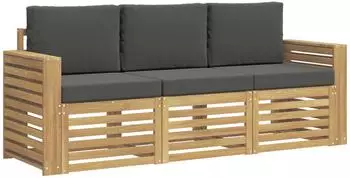 vidaXL Sofagarnitur Massivholz Akazie, 3-teilig (3391322)