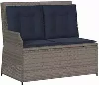 vidaXL Gartenbank Grau Poly-Rattan
