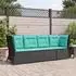 vidaXL Garten-Ecksofa mit Kissen, Poly-Rattan, schwarz (368990)