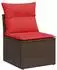 vidaXL Gartensofa-Set 7-teilig mit Kissen, braun, Polyrattan (3221793)