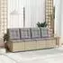 vidaXL Gartensessel mit Liegefunktion und Kissen, Polyrattan, beige (368976)