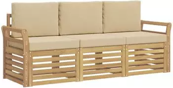 vidaXL Sofagarnitur Akazienholz massiv, 3-teilig (3391318)