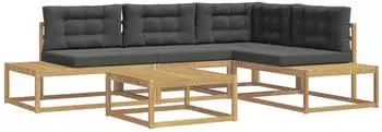 vidaXL Outdoor-Sofagarnitur mit Kissen, Akazienholz, weiß, 79x79x37cm (3387006)