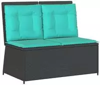 vidaXL Gartenbank Schwarz Poly-Rattan
