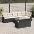 vidaXL 8-teiliges Garten-Sofa-Set Poly-Rattan, schwarz/creme (3346097)