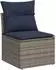 vidaXL Gartensofa-Set 10-teilig mit Kissen, grau, Polyrattan (3221890)