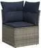 vidaXL Gartensofa-Set 10-teilig mit Kissen, grau, Polyrattan (3221890)