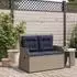 vidaXL Gartenbank mit Liegefunktion und Kissen, Polyrattan, grau (368962)