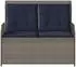 vidaXL Gartenbank mit Liegefunktion und Kissen, Polyrattan, grau (368962)