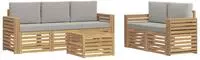 Outdoor-sofagarnitur 6 Stk. Wei&szlig; Und Hellgrau Polyester Vidaxl