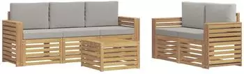 vidaXL Sofagarnitur Massivholz Akazie, 6-teilig (3391401)