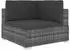 vidaXL Sofa-Eckteil mit Kissen, Poly Rattan, grau (48294)
