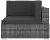 vidaXL Sofa-Eckteil mit Kissen, Poly Rattan, grau (48294)