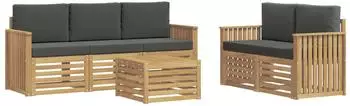 vidaXL Sofagarnitur Massivholz Akazie, 6-teilig (3391392)