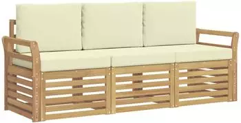 vidaXL Sofagarnitur Massivholz Akazie, 3-teilig (3391315)