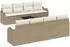 vidaXL Gartensofa-Set 9-teilig, Poly-Rattan, beige