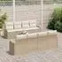 vidaXL Gartensofa-Set 9-teilig, Poly-Rattan, beige