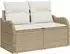 vidaXL Gartensofa-Set 9-teilig, Poly-Rattan, beige