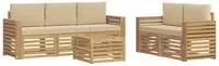 Outdoor-sofagarnitur 6 Stk. Wei&szlig; Und Beige Polyester Vidaxl