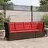 vidaXL Garten-Ecksofa mit Kissen, braun, Polyrattan (368988)