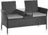 Svita Chicago Gartenbank Polyrattan, schwarz, 2-Sitzer (91570)