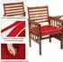 Costway Gartenbank mit Tisch, 2-Sitzer, Akazienholz, rot, mit Kissen & Schirmloch, 165x65x88cm (AB92827DQ)