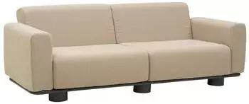 Brafab Bolster 2,5-Sitzer Gartensofa Aluminium, Teddy-Stoff beige/anthrazit