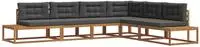 vidaXL Outdoor-Sofagarnitur 6 Stk. Natur und Anthrazit