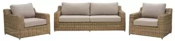Brafab Glendon 2,5-Sitzer Gartensofa, Polyrattan, wasserabweisend, beige