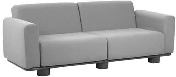 Brafab Bolster 2,5-Sitzer Gartensofa Aluminium, Teddy-Stoff, anthrazit/grau