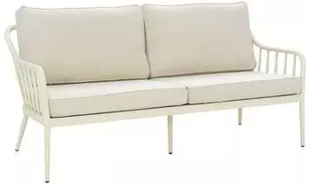 Brafab Coleville Gartensofa 2,5-Sitzer, Aluminium & Olefin, pearl white/dot beige