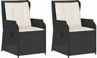 vidaXL Gartenbank 2 pcs Schwarz Poly-Rattan