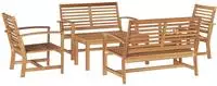 vidaXL Gartensofa-set 5 pcs Natur Massives Teakholz