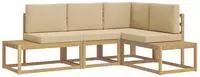 vidaXL Outdoor-Sofagarnitur 3 St&uuml;ck Wei&szlig; und Beige Polyester
