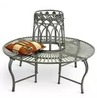DanDiBo Baumbank Rund Metall Wetterfest Grau 96590 Rundbank &oslash; 120 cm Gartenbank