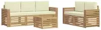 vidaXL Outdoor-Sofagarnitur 6 Stk. Wei&szlig; und Creme Polyester
