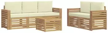 vidaXL Sofagarnitur Massivholz Akazie, 6-teilig (3391400)