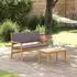 vidaXL Gartensofa-Set mit Kissen, Akazienholz, anthrazit (4106583)