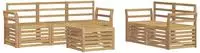 vidaXL Outdoor-Sofagarnitur 6 Stk. Wei&szlig; Massivholz Akazie