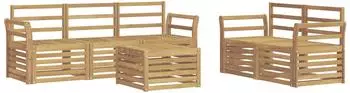vidaXL Sofagarnitur Massivholz Akazie, 6-teilig (3391394)