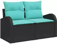 vidaXL Gartensofa Schwarz 124 x 62 x 85cm Poly-Rattan