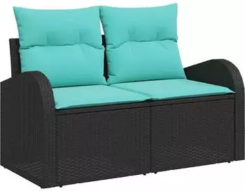 vidaXL Gartensofa Poly-Rattan schwarz 124x62x85cm